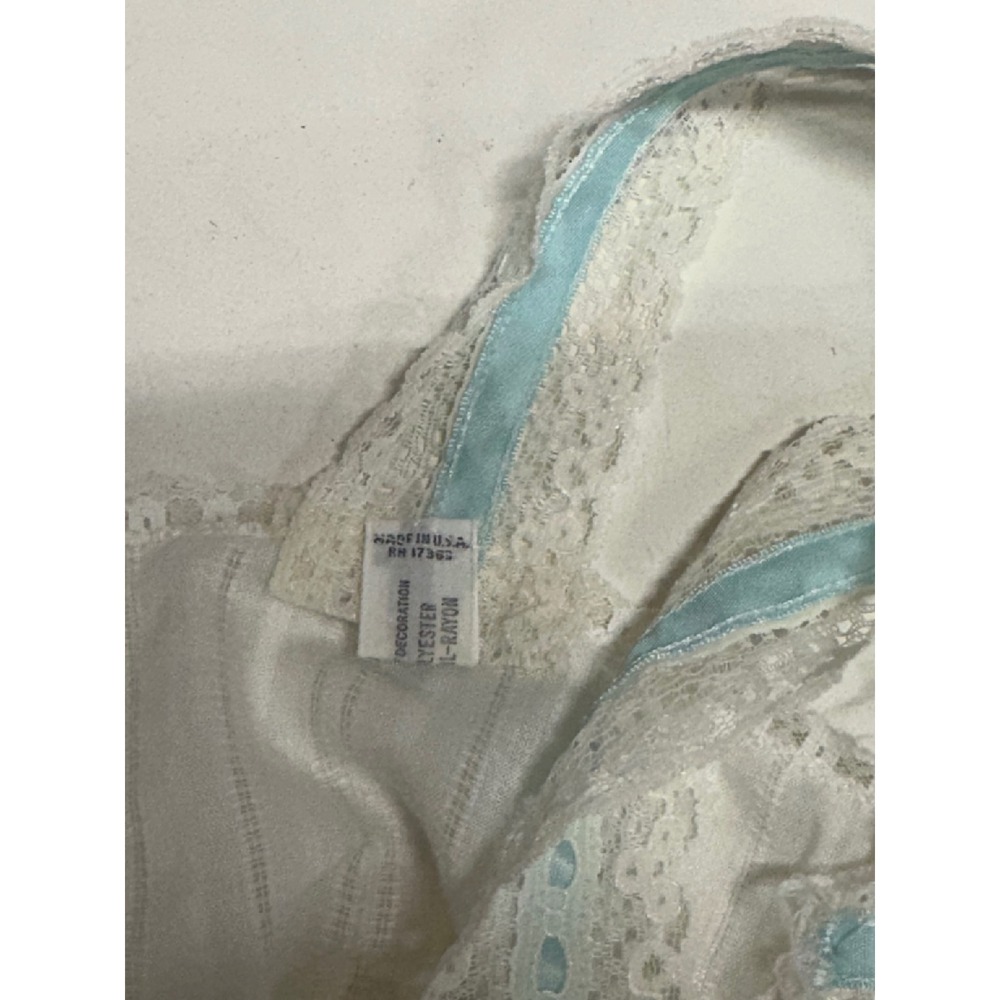 Vintage Komar Pajama Set White Blue Lace Trim Camisole Shorts Size 5 Made in USA - Picture 4 of 8